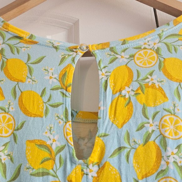 Alex's Lemonade Stand Romper Size XL Pockets Stretch Drawstring Waist Light Blue - Picture 6 of 11